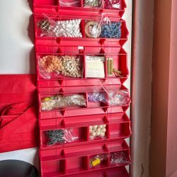 Vintage Roll Up Jewelry Caddy With Beads