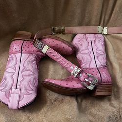 Women’s Pink Ostrich Skin Boot 