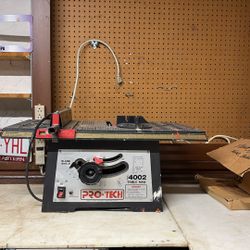 Pro-Tech Table Saw, 10” Saw Blade, 5/8” Arbor
