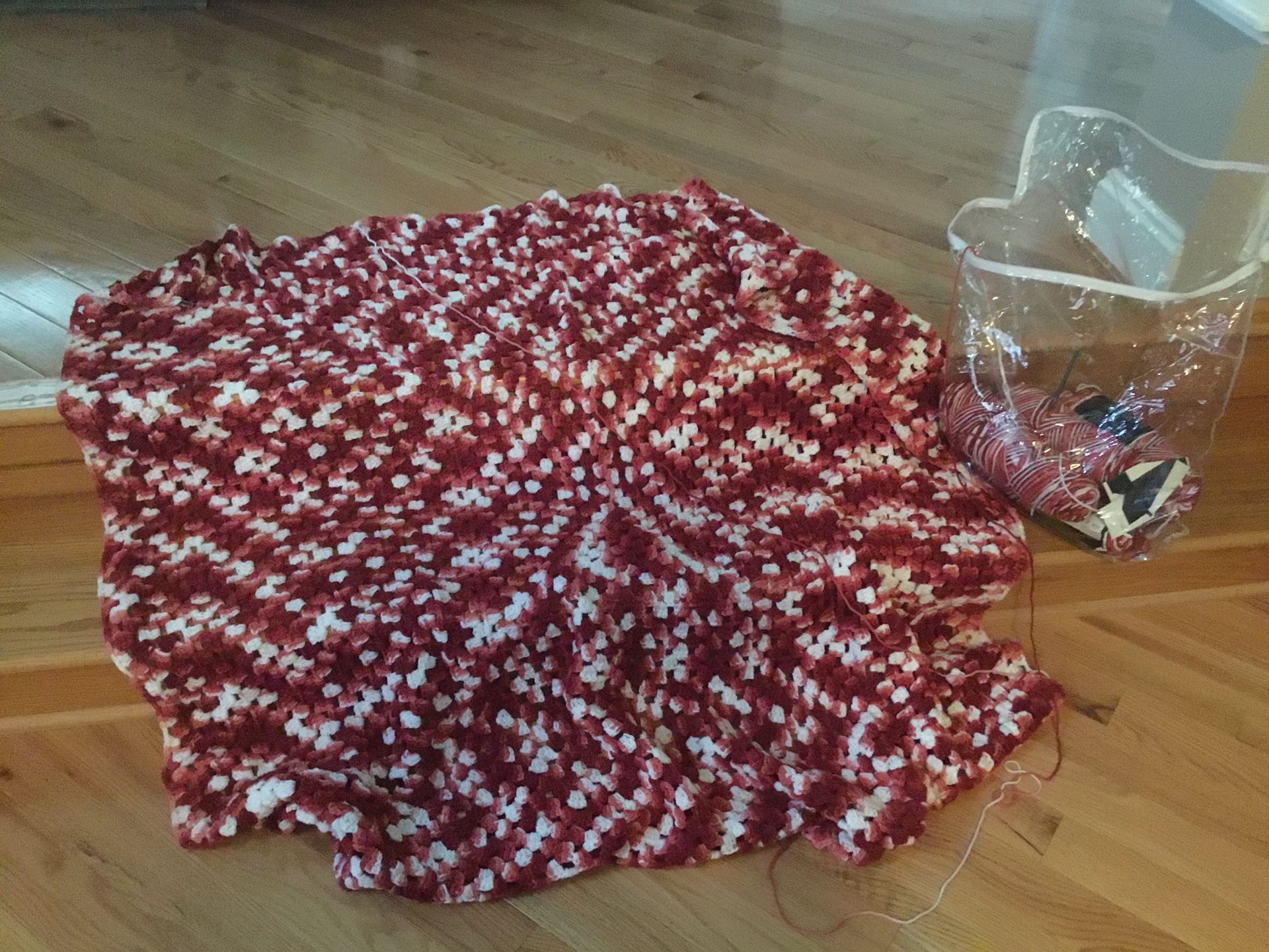 Unfinished Crocheted Ombré Afghan Or Throw **PRICE REDUCTION**