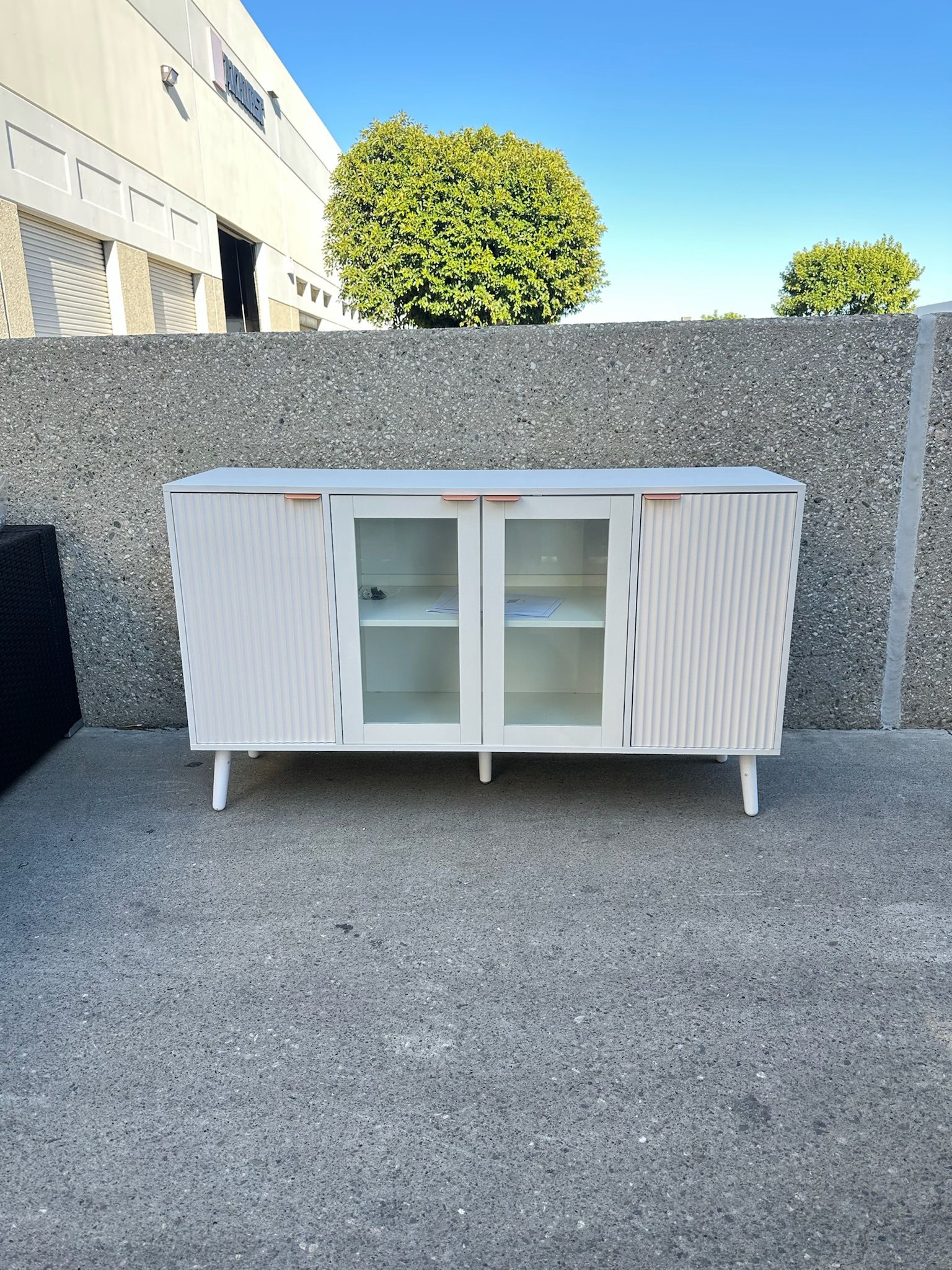 Sideboard Cabinet With Glass Doors And adjustable Shelves