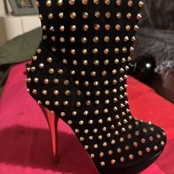 Express Black Studded Woman’s High Heel Boots