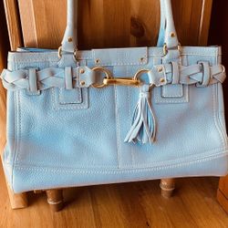 Blue Coach Leather Bag
