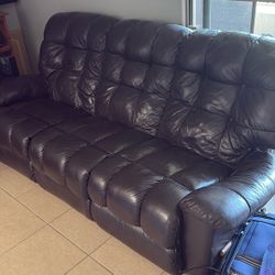 Brown genuine Leather Sofa 