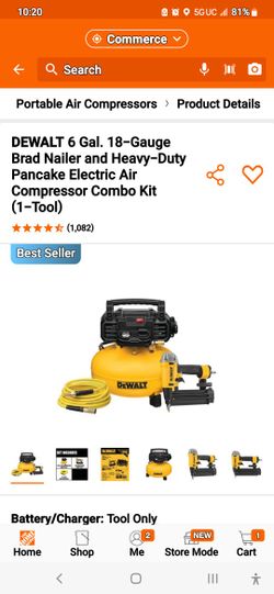 New dewalk compressor and nailer 18 gauge and hose 