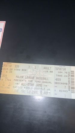 Used 1981 World Series Ticket and 2001 All Star Ticket