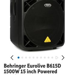 Pair Behringer  Eurolive B615D Active Powered Monitors For Live Sound