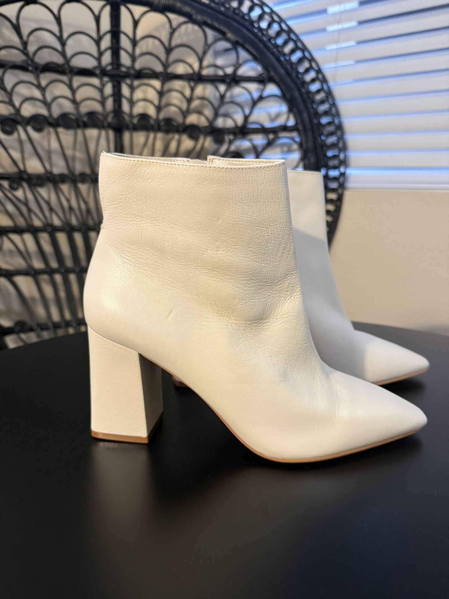 Vince Camuto Cream Ankle Boots