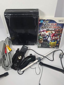 Nintendo Wii Black Family Edition Console Bundle w/ Super Smash Bros Brawl ($250)
