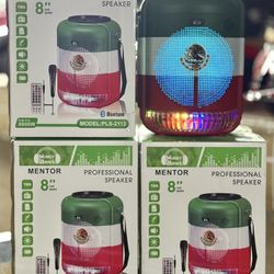 8’’ Bluetooth Speaker with Mexican Flag Design