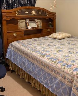 Queen headboard and bed frame