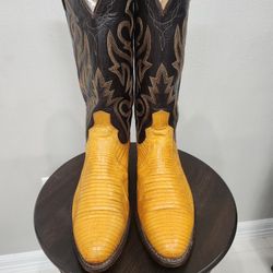 Dan Post Yellow Teju Lizard Size 9
