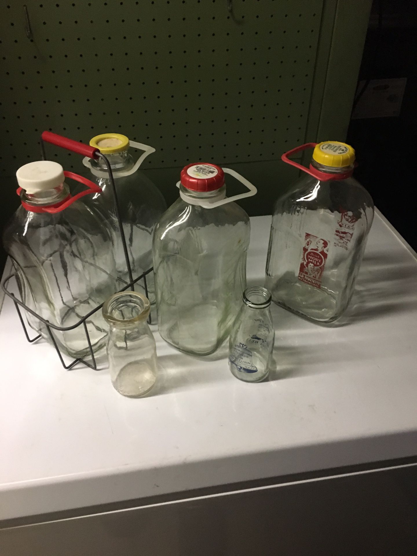 Antique milk soda paint jars bottles glass