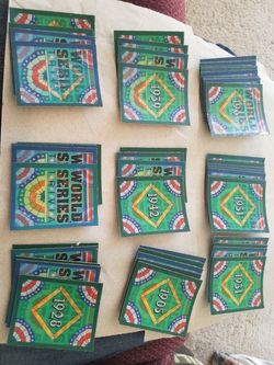 47 vintage MLB world series trivia cards(2E)