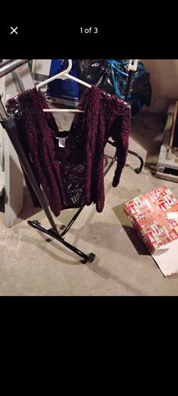 Burgundy Open-Knit Crochet Top