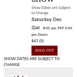 Ambrosia tickets 12/21