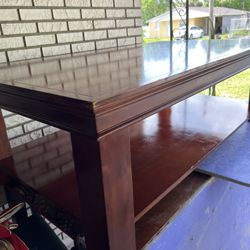 Beautiful Very Strong Real Wood Coffee Table 34 Inches Width By 5 Feet Length   20 Inches High Asking $100very Heavy 