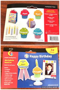 birthday bulletin board set, props, masks, posters-NEW-classroom, party, teacher, wall decoration