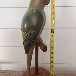 Vintage Carved Parrot - Incredible Craftsmanship 