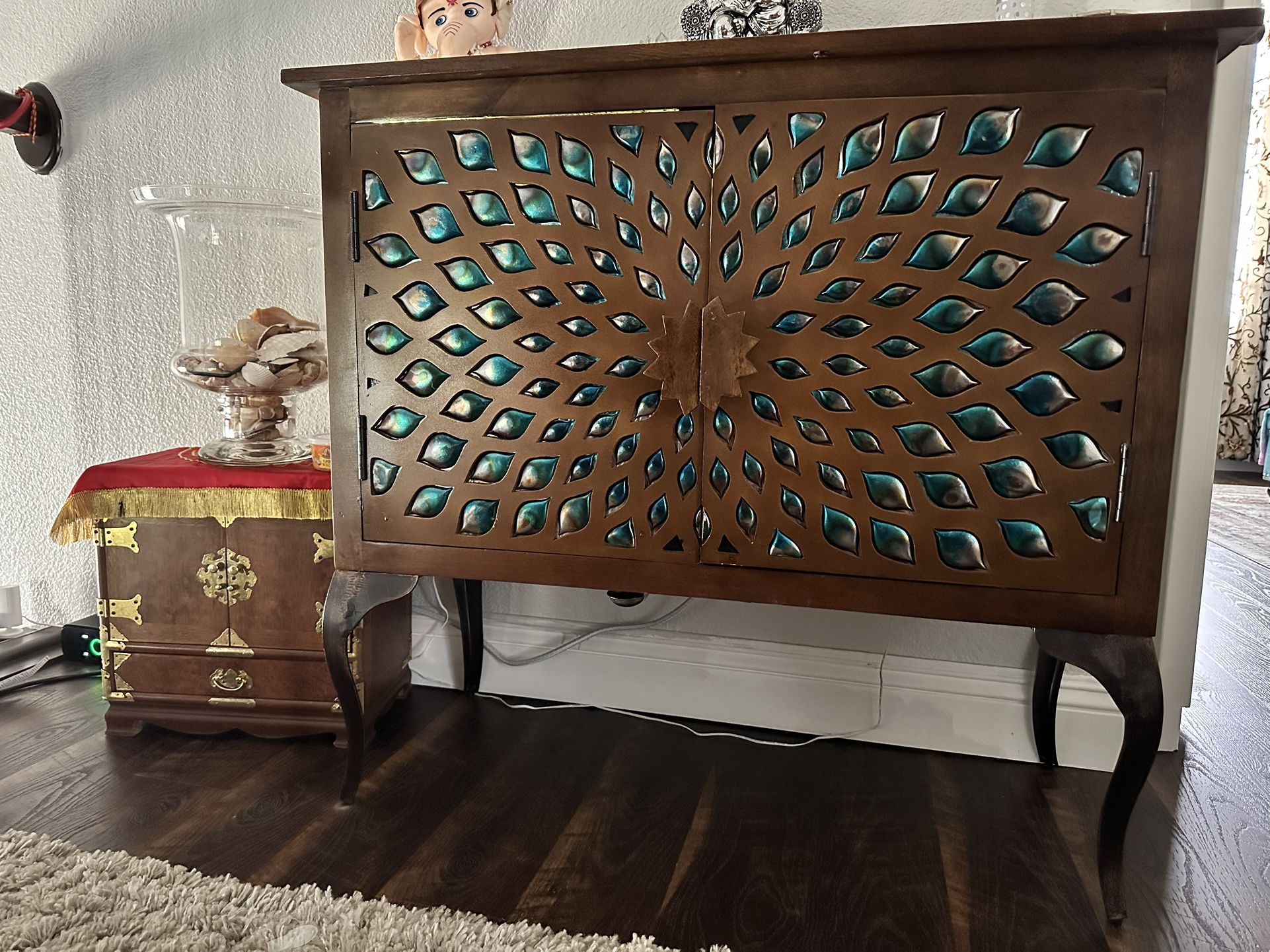 Pier 1 Peacock Accent Cabinet