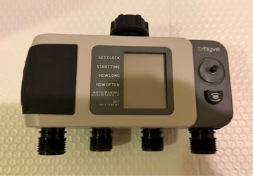 Orbit 24634 B-hyve Hose Tap Timer 4-Zone Gray LCD 3/4in Outdoor Water Irrigation