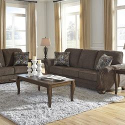 Fabric sofa and loveseat 
