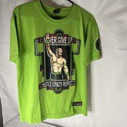 John Cena Mens Lime Green Neon T-shirt M You Can’t See Me Hustle Loyalty Respect
