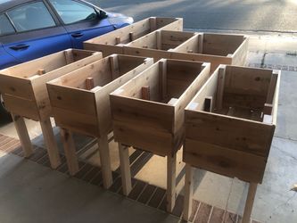Custom Order Most Beautiful Cedar Redwood Planter Box Garden Bed nosey neighbors Privacy Woodwall Trellis