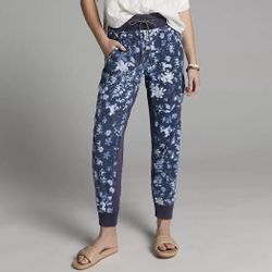 Anthropologie Floral Navy Joggers 