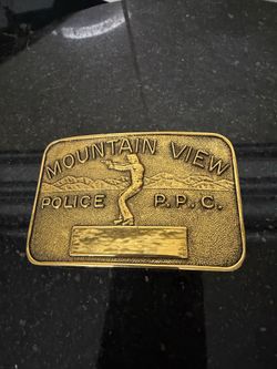 Mountain View Police P.P.C. Belt Buckle Crafted from Solid Brass