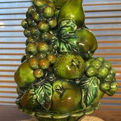Vintage Inarco E-2379  green ceramic topiary centerpiece  Japan  12”
