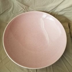 Vintage BAUER 13" Round 3" Tall Speckled Pink BARBIE Bowl