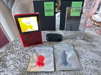 Analogue Pocket Transparent Red Limited Edition Handheld Console w/Custom Buttons, Hard Case, Screen Protector, and Skin Wrap