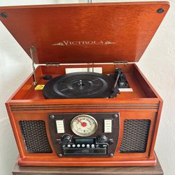 Mahogany Victrola Record Player 