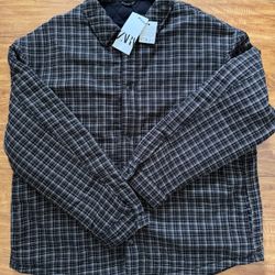 BRAND NEW ZARA QUILTED CHECK OVERSHIRT