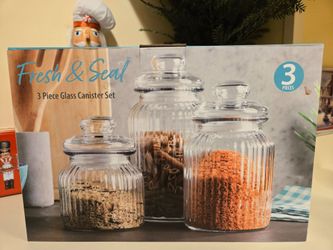 3 Piece Glass Canister Set