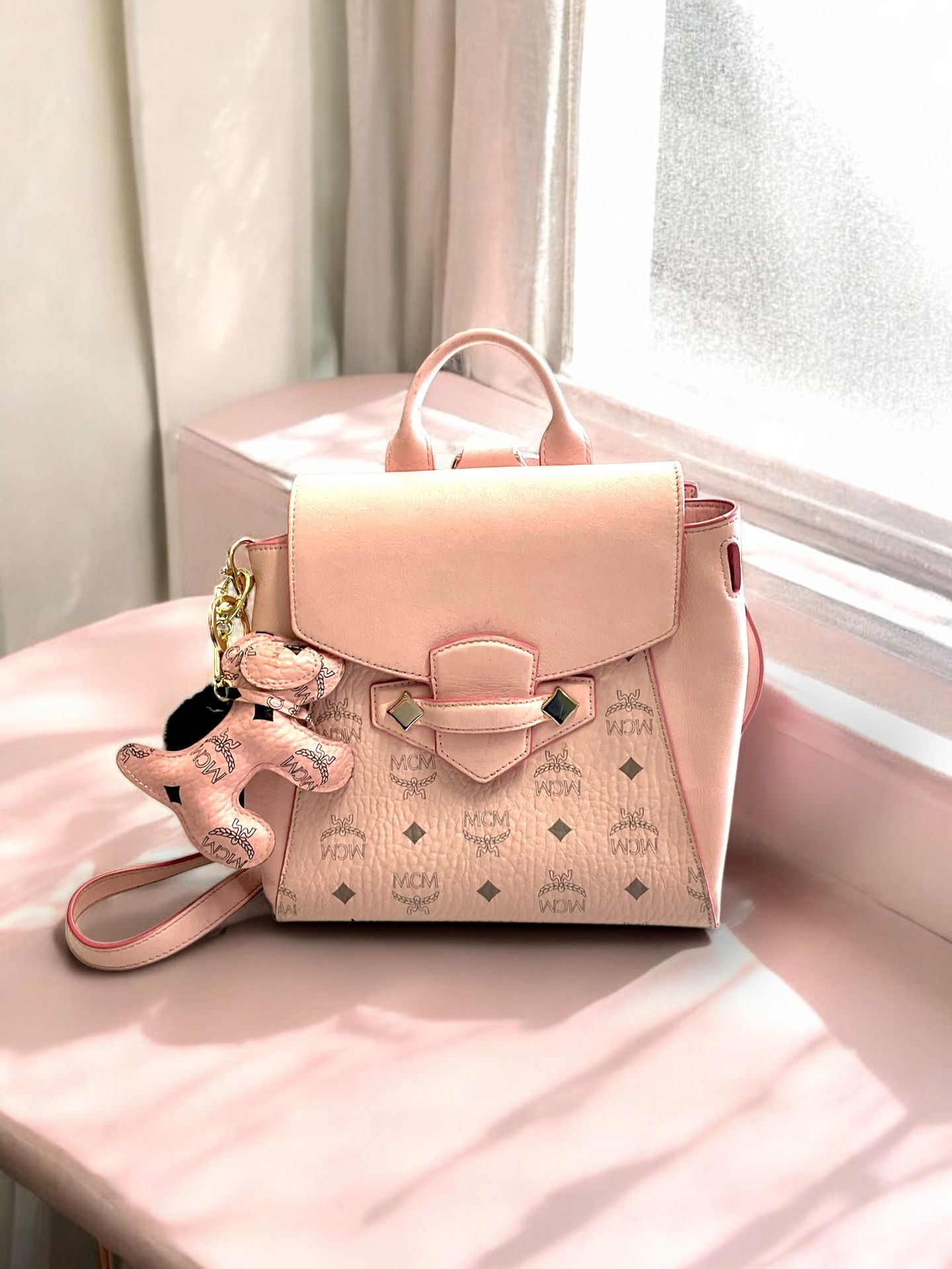 MCM Pink Bag with Small Coin Purse.