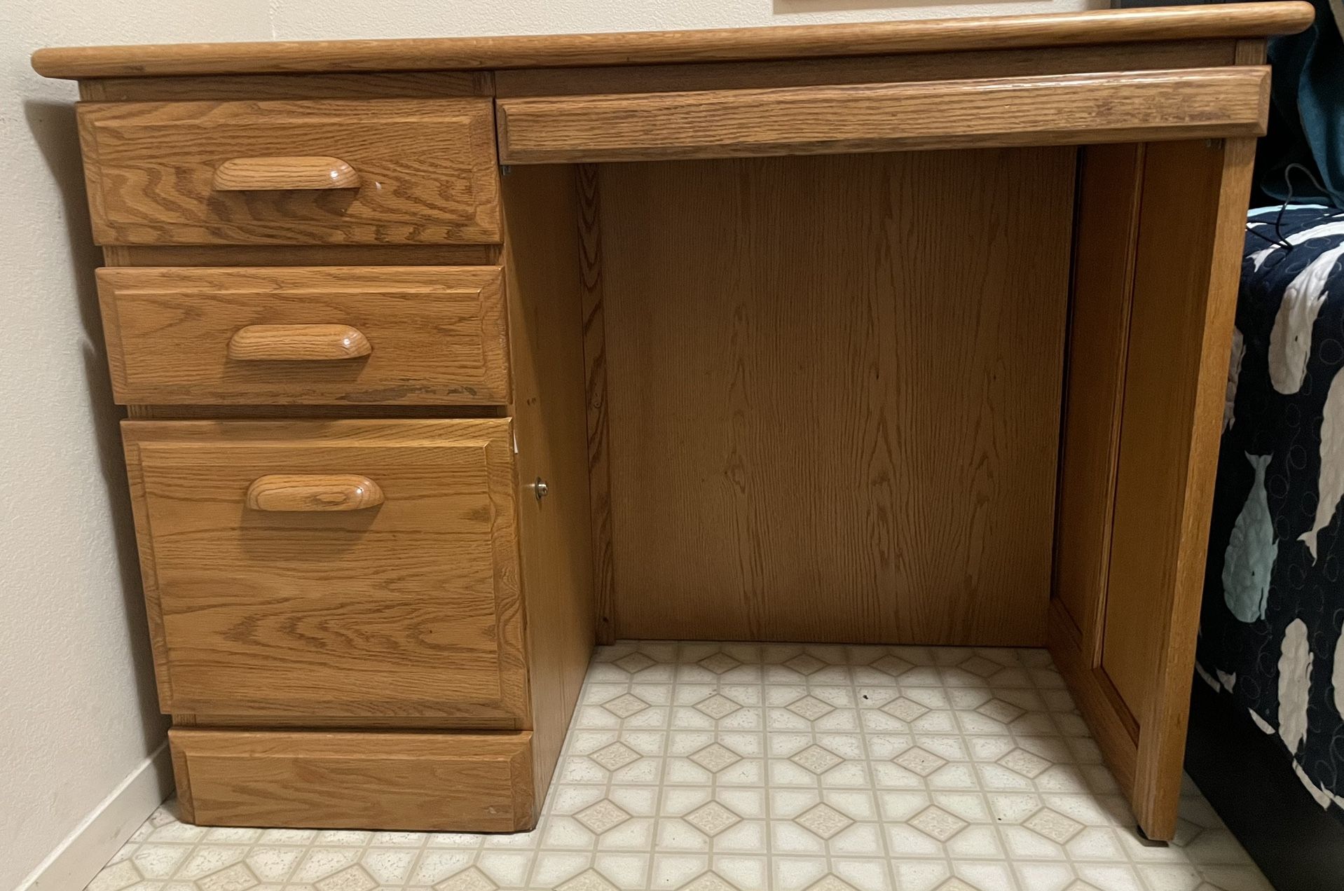 Wooden Writing Desk With Drawers