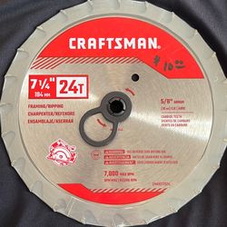 Craftsman CMAS272524 7-1/4 in. X 5/8 in. Carbide Circular Saw Blade 24T 