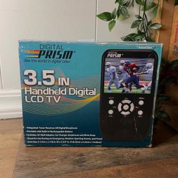 Digital Prism 3.5” Handheld Digital LCD TV Portable Battery-Powered