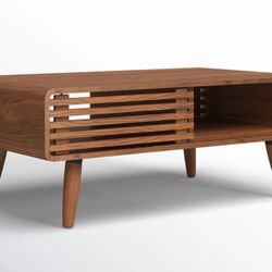 (Unopened) Mid-century walnut coffee table