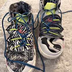 Nike Kybrid S2 basketball shoes in the "What The Neon" colorway.