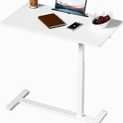 Home Office Desks Height Adjustable with 360° Moveable Hidden Wheels,Multifunctional Pneumatic Laptop Desk Suitable for Sofa、Bedside、Study and Work Us