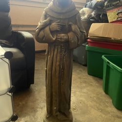 Saint Francis Solid Stone ,cement  Heavy 3ft Statue
