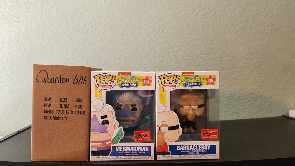 Mermaid Man And Barnacle Boy Funko Pops For Sale