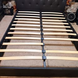 Queen Bed Frame – Upholstered Headboard – Includes Cover