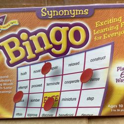 New Synonyms Bingo Game Trend Enterprises Ages 10 & Up Educational Game