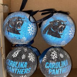 CAROLINA PANTHERS LED ORNAMENT SET LOT OF 4 (no Batteries)