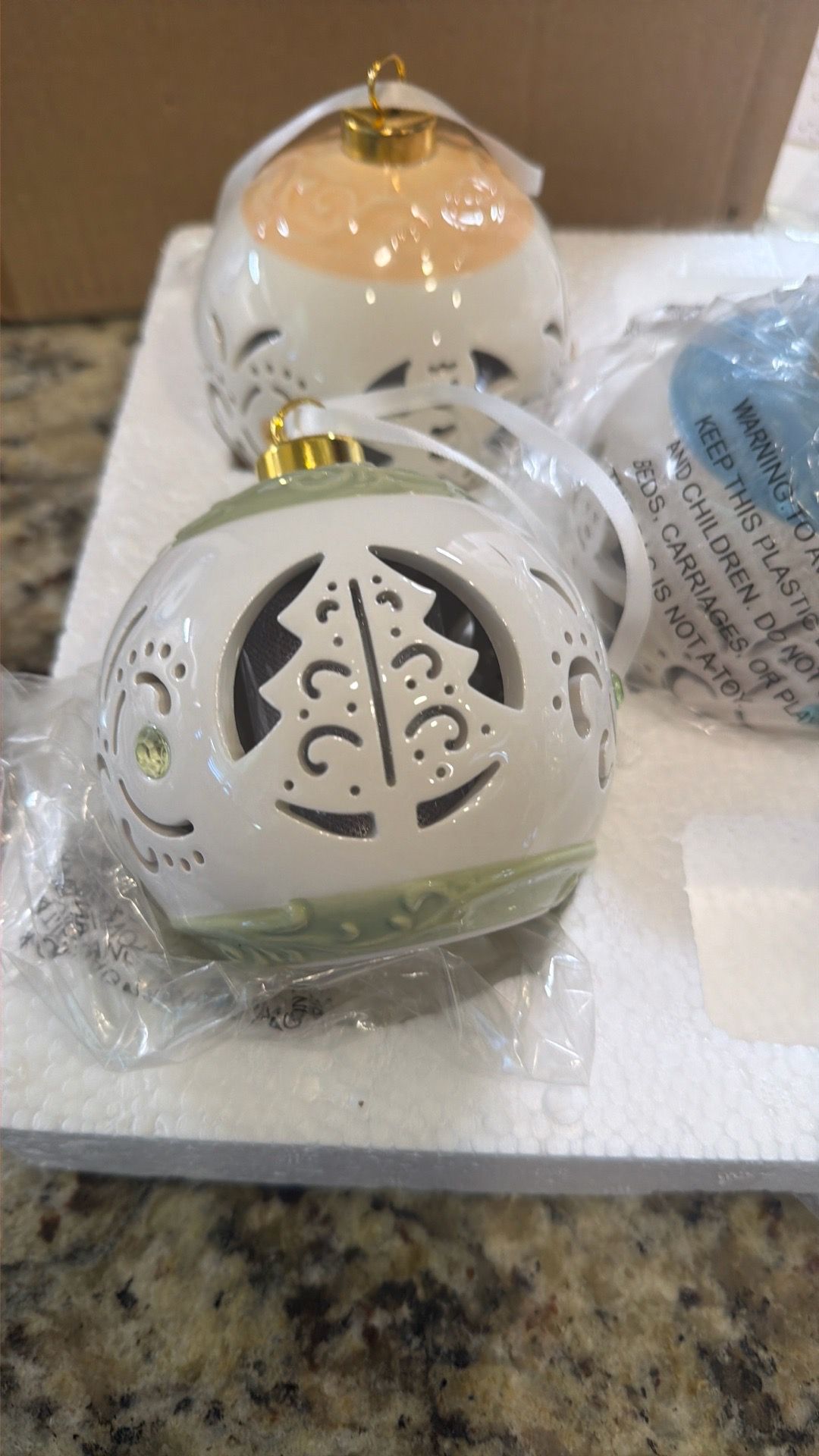 Lightscapes Universal Set of 5 Illuminated Ceramic Cutout Ornaments