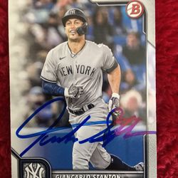 Autograph Card Signed By Giancarlo Stanton.